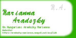 marianna aradszky business card